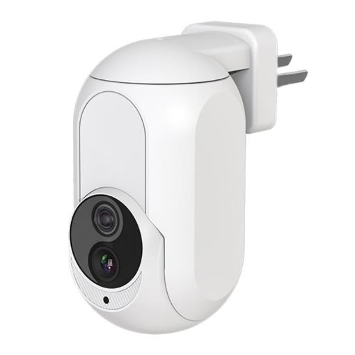 WiFi Surveillance Camera with Night Vision & Intercom, US Plug (White) - 1