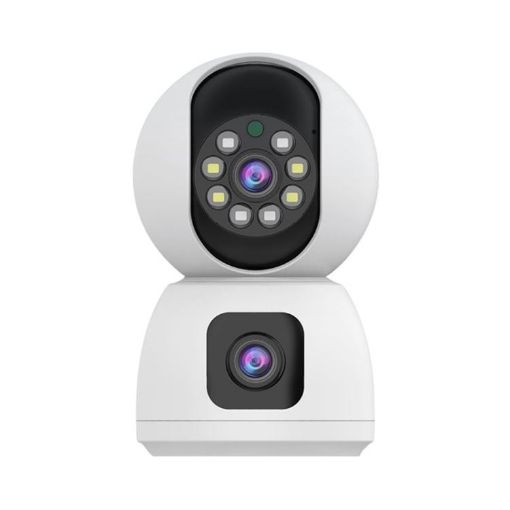 K12 1080P HD Dual Lens Wireless WiFi Camera - White - 1
