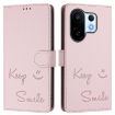 Vivo S30 Pro Mini Pink Smile Embossing RFID Leather Phone Case - 2