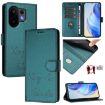 Vivo S30 Peacock Green RFID Leather Phone Case - Smile Embossing - 1