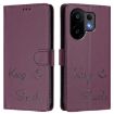 Violet RFID Leather Phone Case for vivo S30 - Smile Embossing Design - 2