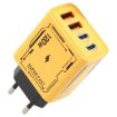 KO-72 GaN 120W 4-Port Fast Charger, 2 PD & 2 QC 3.0, EU Plug, Yellow - 1