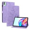 Tecno Megapad 11 Purple Lily Embossed Leather Tablet Case - 1