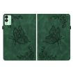 Tecno Megapad 11 Green Butterfly Flower Embossed Leather Tablet Case - 2