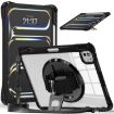 iPad Pro 13 2024 Rotation Grip Holder TPU Hybrid Clear Case (Black) - 1