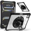 iPad Pro 13 2024 Rotation Grip Holder TPU Hybrid Clear Case (Black) - 2