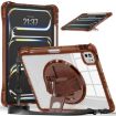 iPad Pro 13 2024 Rotation Grip Holder TPU Clear Case (Chocolate) - 1