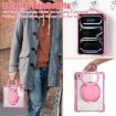 iPad Pro 13 2024 Red Rose Rotation Ring Handle Clear Tablet Case - 6