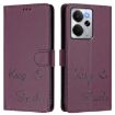 Realme 14 5G/14T 5G Violet RFID Leather Phone Case - Smile Embossing - 2