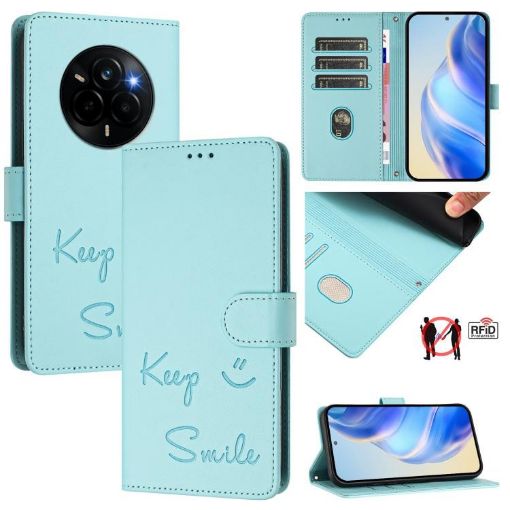 Realme Narzo 80/14 Pro 5G Mint Green RFID Leather Phone Case India - 1