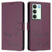 Realme 14x/V70/C75 5G Violet RFID Leather Phone Case - Smile Embossing - 2