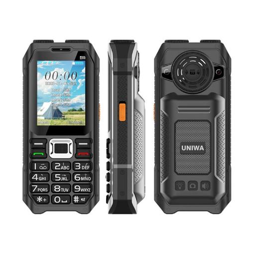 UNIWA M6000 Keypad Phone, 2.4", Dual Flashlights, 4 SIM, SOS, EU Plug - 1