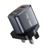 REMAX U2-AC 35W USB & Type-C GaN Fast Charger with Digital Display UK Plug - 1