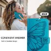 Vivo S30 Pro Mini Blue Embossed Butterfly Leather Phone Case - 7