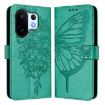 Vivo S30 Pro Mini Green Embossed Butterfly Leather Phone Case - 2