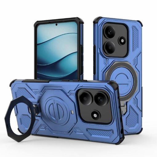Redmi Note 14 5G J-20 Blue MagSafe Magnetic TPU+PC Phone Case - 1