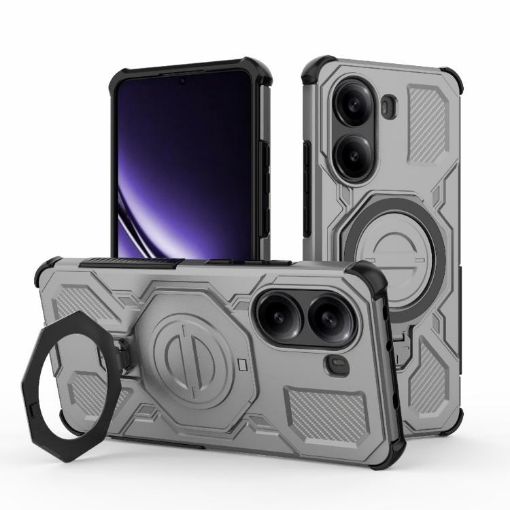 Redmi Turbo 4 5G J-20 Grey MagSafe Magnetic TPU+PC Phone Case - 1