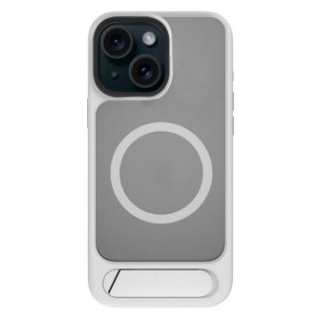 iPhone 13 Kalebol MagSafe Tilt Holder Case Grey White PC Hybrid TPU - 1