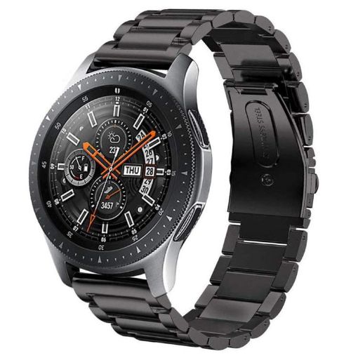 16mm Black Titanium Alloy Watch Band with Three Beads Flat Buckle - 1