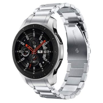 16mm Silver Titanium Alloy Watch Band with Three Beads Flat Buckle - 1