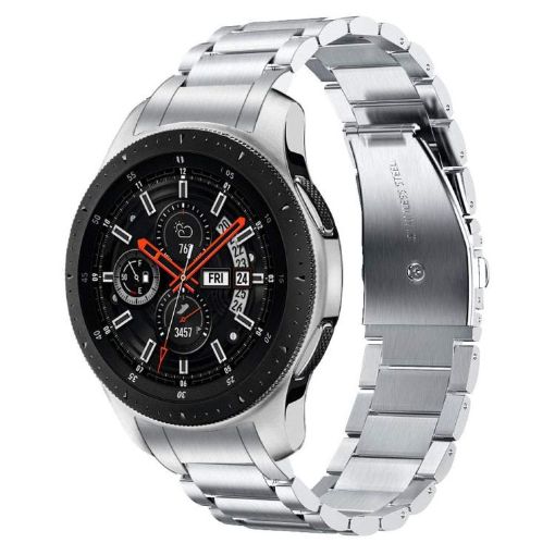 16mm Silver Titanium Alloy Watch Band with Three Beads Flat Buckle - 1