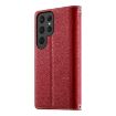 Samsung Galaxy S25 Ultra 5G Red Leather Wallet Case with Strap - 3