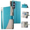Samsung Galaxy S24+/S25+ 5G Blue Leather Wallet Case with Strap - 1