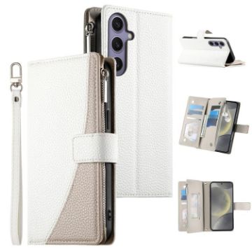 Samsung Galaxy S24+/S25+ 5G Leather Wallet Case with Strap - White - 1