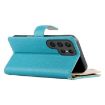 Samsung Galaxy S24 Ultra 5G Blue Leather Wallet Case with Strap - 5