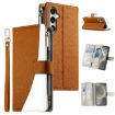 Samsung Galaxy S24 FE 5G Leather Wallet Case with Strap - Brown - 1