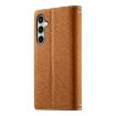 Samsung Galaxy S24 FE 5G Leather Wallet Case with Strap - Brown - 3
