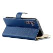 Samsung Galaxy S24/S25 5G Leather Wallet Case with Strap - Dark Blue - 5