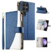 Samsung Galaxy S23 Ultra 5G Leather Wallet Case with Strap - Dark Blue - 1