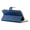 Samsung Galaxy S23 5G Dark Blue Leather Wallet Case with Strap - 5