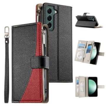 Samsung Galaxy S22+ 5G Leather Wallet Case with Strap - Black - 1
