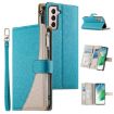 Samsung Galaxy S21+ 5G Blue Leather Wallet Case with Strap & Card Slots - 1