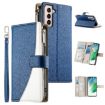 Samsung Galaxy S21+ 5G Dark Blue Leather Wallet Case with Strap - 1
