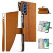 Samsung Galaxy S21 FE 5G Brown Leather Wallet Case with Strap - 1