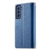 Samsung Galaxy S21 FE 5G Dark Blue Leather Wallet Case with Strap - 3
