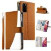 Samsung Galaxy S20+ Brown Leather Wallet Case with Strap & Card Slots - 1
