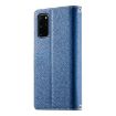 Samsung Galaxy S20+ Dark Blue Leather Wallet Case with Strap - 3