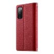 Samsung Galaxy S20 FE Red Leather Wallet Case with Strap & Card Slots - 3