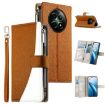 Realme 12/12x/C65 5G Brown Leather Wallet Phone Case with Strap - 1