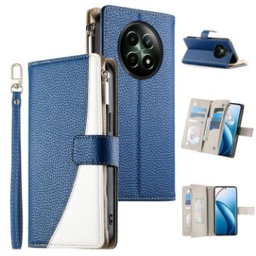 Realme 12/12x/C65 5G Wallet Leather Phone Case with Strap - Dark Blue - 1