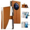 Realme 12 Pro/12 Pro+ Brown Leather Wallet Phone Case with Strap - 1