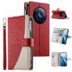 Realme 12 Pro/12 Pro+ Red Leather Wallet Phone Case with Strap - 1