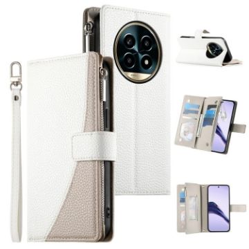 Realme 13 Pro/Pro+ White Leather Wallet Phone Case with Strap - 1