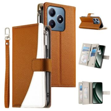 Realme C63/C61 4G Wallet Leather Phone Case with Strap - Brown - 1