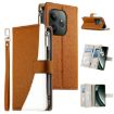 Realme GT 6/GT Neo6 SE Brown Leather Wallet Phone Case with Strap - 1