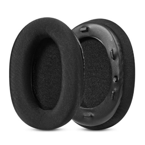 Ice Silk Cloth Earpads for EDIFIER W800BT PLUS - 2pcs Replacement (Black) - 1